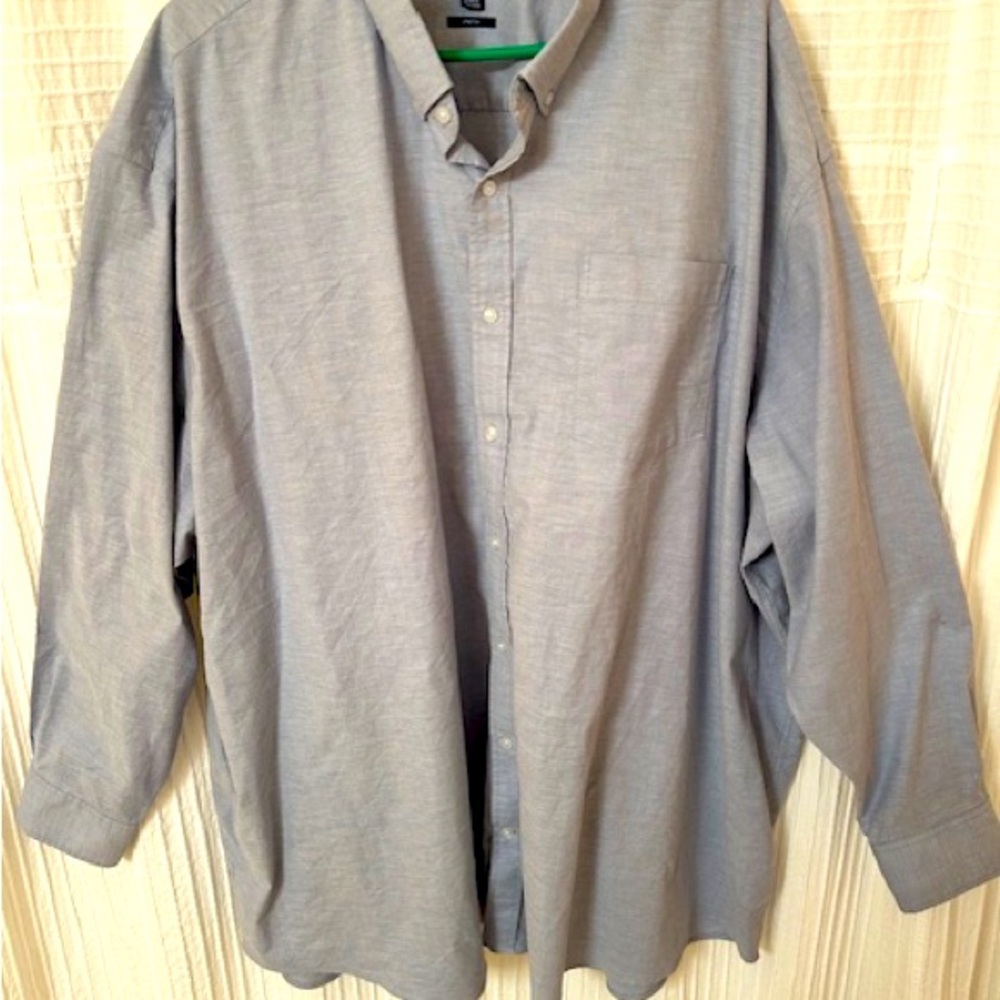 Cutter & Buck Men's Long Sleeve Gray Button Down Shirt 5XB
